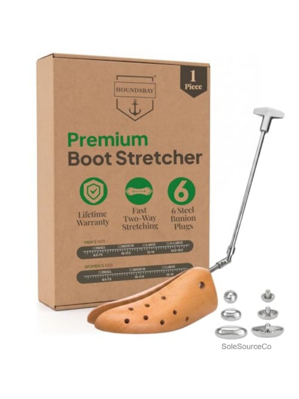 Professional Boot Stretcher Beech Hardwood Metal Bunion Plugs Shoe Tree